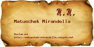 Matuschek Mirandella névjegykártya